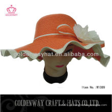 Senhoras grande flexível chapéus chapéu cor de laranja flexível